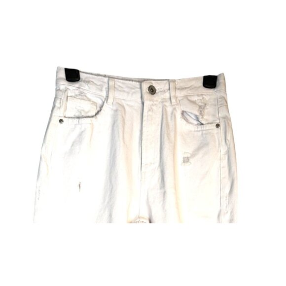 2/$30 ZARA Trafaluc Waist 24 Distressed White Denim Jeans Frayed Hem & "Overdres - Picture 4 of 16